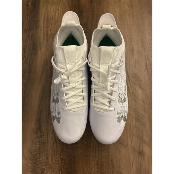 Under Armour Blur Smoke 2.0 MC Suede Mens Size 9 White Silver Football Cleats main image 4
